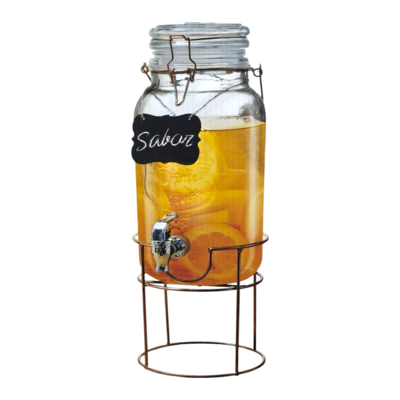 Dispensador Mason Jar 3.8 Lts con base color cobre - VTR