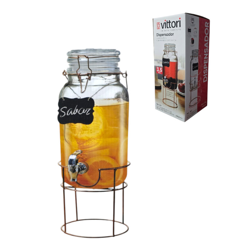 Dispensador Mason Jar 3.8 Lts con base color cobre - VTR - Image 3