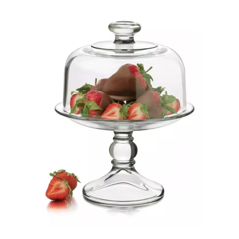 Pastelero Quesero mini c/domo y pie de Vidrio - LIBBEY