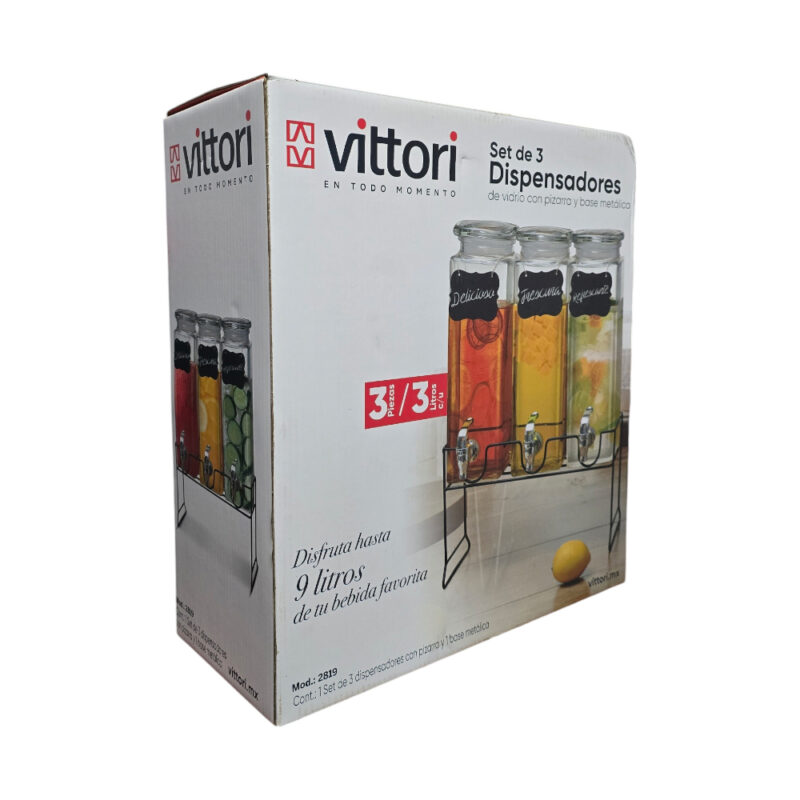 Set de 3 Dispensadores 3L c/pizarra y base metalica - VTR - Image 6