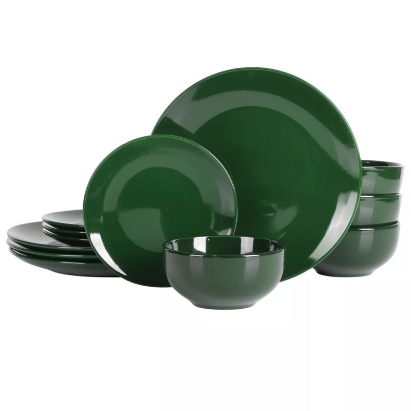 Vajilla de Ceramica 12 piezas / 4 personas Verde - Simply Essential