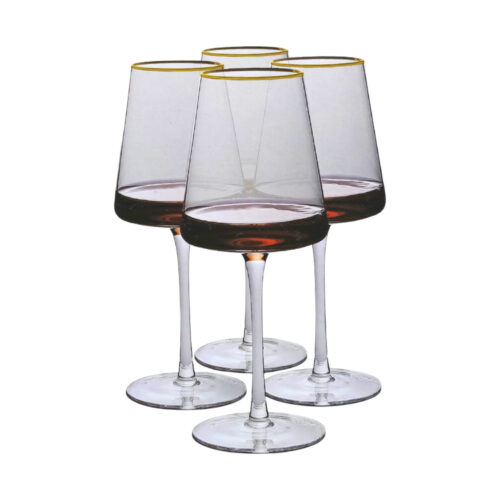 Set 4 Copas de Vino Tinto filo dorado 500ml DEYRA - VTR
