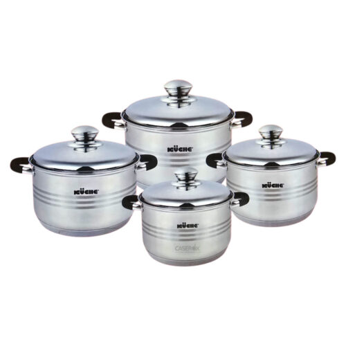 Set 4 Ollas Acero Inoxidable 4, 5.5, 6 y 8 Lts Bologna - KUCHE