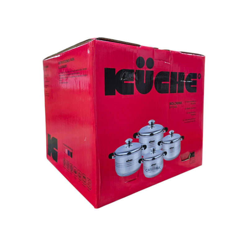 Set 4 Ollas Acero Inoxidable 4, 5.5, 6 y 8 Lts Bologna - KUCHE - Image 2