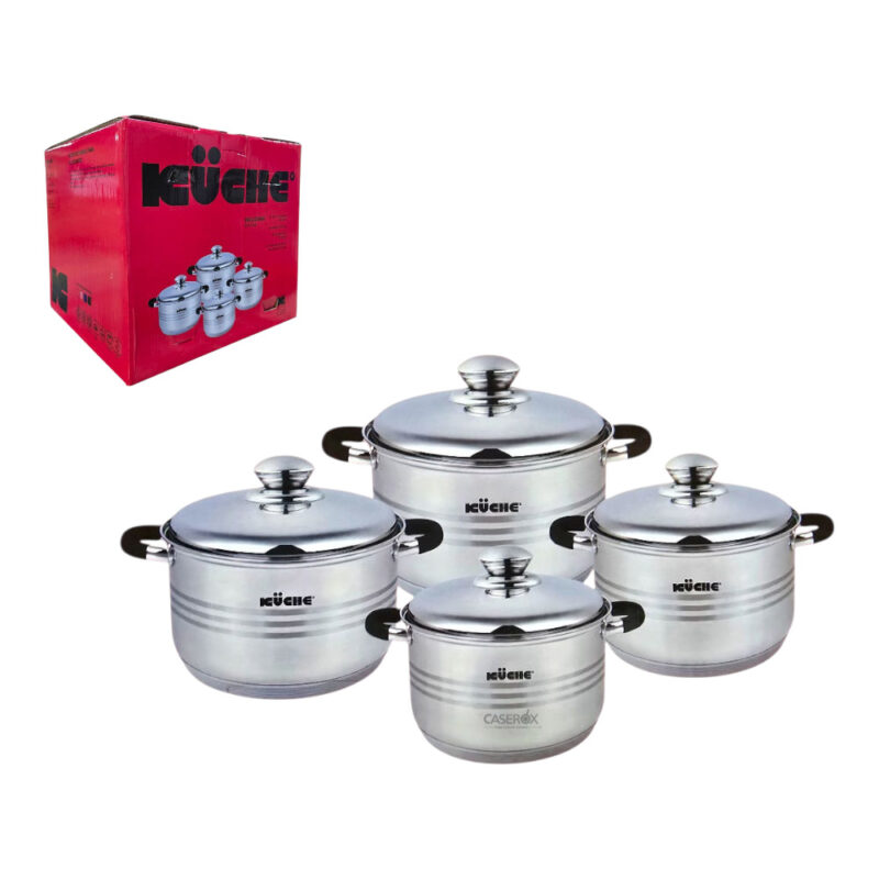 Set 4 Ollas Acero Inoxidable 4, 5.5, 6 y 8 Lts Bologna - KUCHE - Image 3