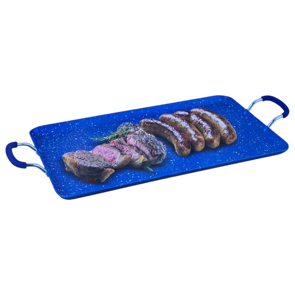 Comal Doble c/antiadherente Azul 48x29cm - ALFA