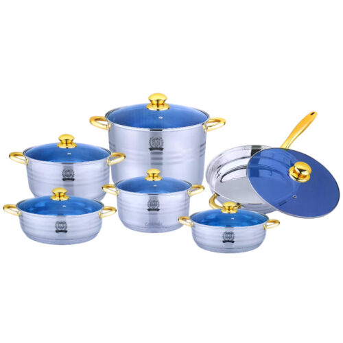 Bateria Acero Inoxidable Jumbo 12pzas KK12001 - KITCHEN KING