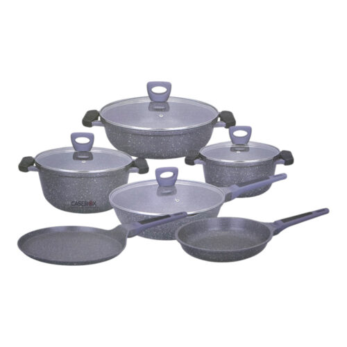 Bateria Aluminio c/Antiadherente 10pzas Gris - GRUNBERG