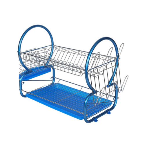 Escurridor Cromado 2 Niveles 16" Azul JC1608 - CASEROX