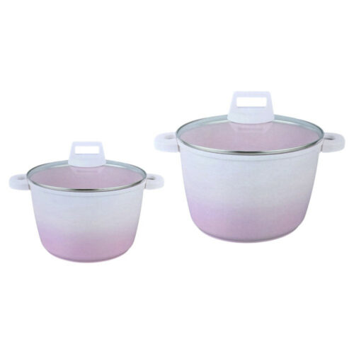 Set 2 Ollas Aluminio c/antiadherente GRECIA Rosas - ALFA