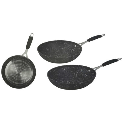 Set 3 Sartenes antiadherente marmol 20, 24, 28cm CAIRO - ALFA