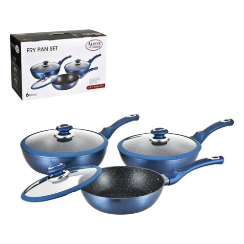Set 3 Woks de Aluminio c/tapa 24/26/28 cm - ALPINE CUISINE