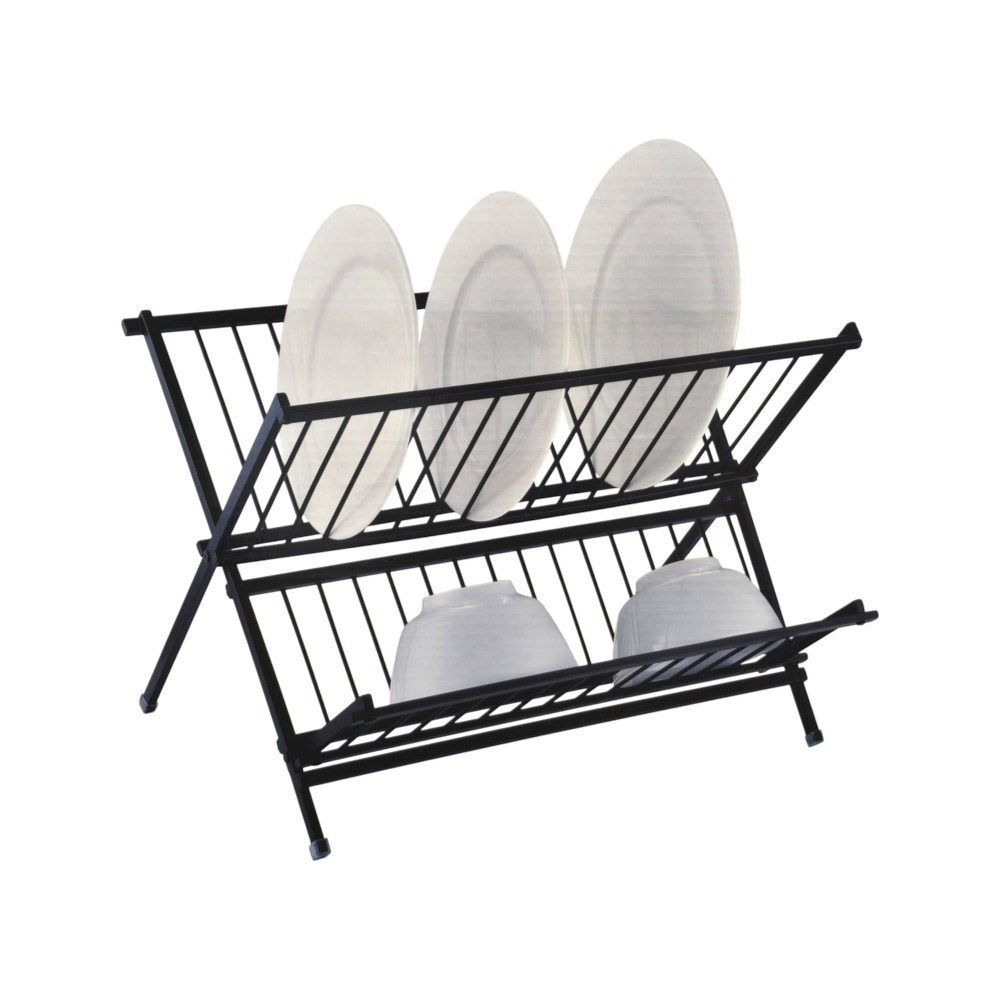 Escurridor plegable forma de X negro 40x33.5x30.5cm - CASEROX